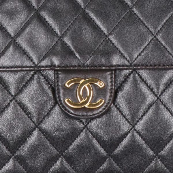 46704 6 Chanel Matelasse Chain Shoulder Bag Black