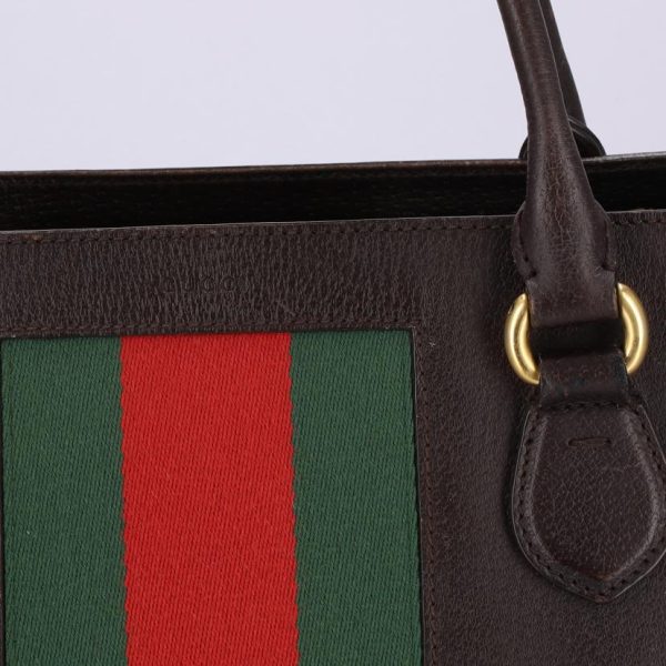 46755 9 Gucci Sherry Line Leather Tote Bag