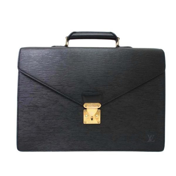 46756 1 Louis Vuitton Serviette Ambassador Epi Bag Black