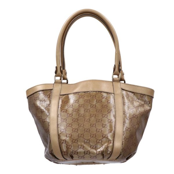 46760 2 Gucci GG Crystal Aby Tote Bag Brown Gold