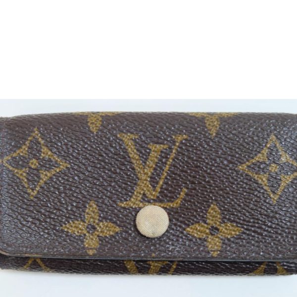 46820 7 Louis Vuitton Multicle 4 Monogram Key Case Fuchsia