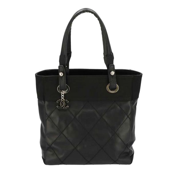 46844 1 CHANEL Paris Biarritz Tote Bag PM Black