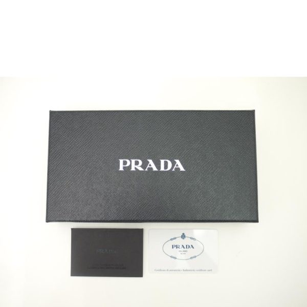 46956 7 Prada Saffiano Round Zipper Long Wallet Black