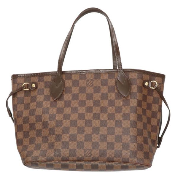 46975 1 Louis Vuitton Neverfull PM Tote Bag Damier Ebene Brown