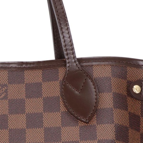 46975 6 Louis Vuitton Neverfull PM Tote Bag Damier Ebene Brown