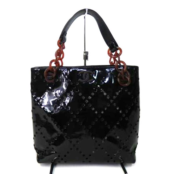 47088 1 Chanel Cocomark Punching Chain Bag Black