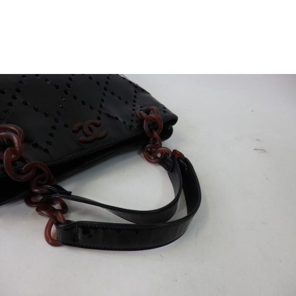 47088 4 Chanel Cocomark Punching Chain Bag Black