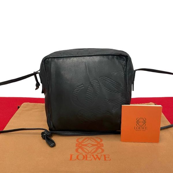 470k1281444 1 Loewe Anagram Logo Leather Mini Shoulder Bag Black