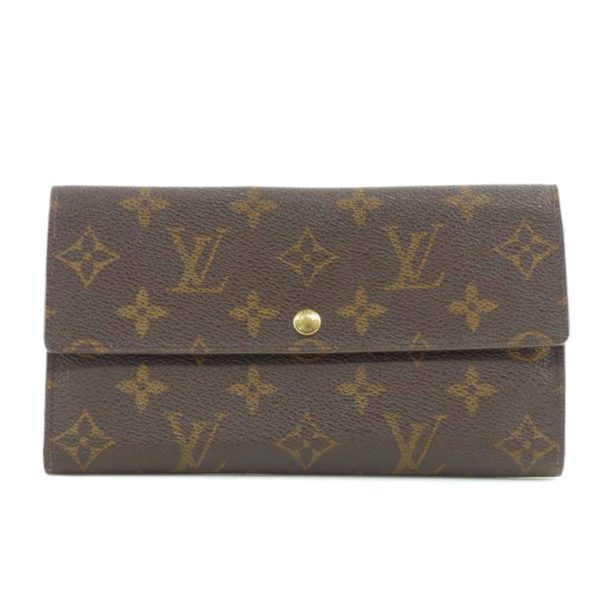 47208 1 Louis Vuitton Pochette Porte Monet Credit Monogram Wallet Brown