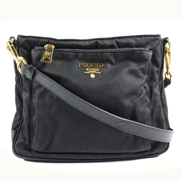 47302 1 Prada Nylon Shoulder Bag Black