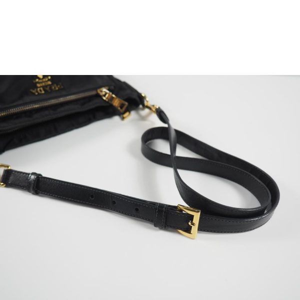 47302 3 Prada Nylon Shoulder Bag Black