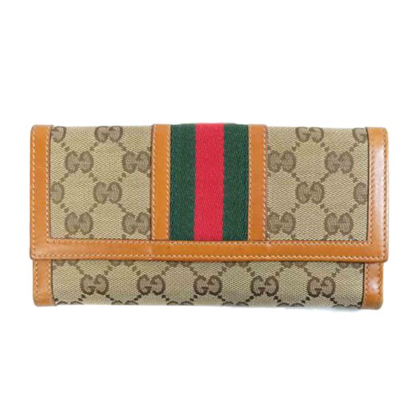 47353 1 GUCCI Sherry Line GG Canvas W Hook Long Wallet