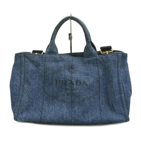 47370 1 PURADA Prada Kanapa Denim with Shoulder Strap Bag Black