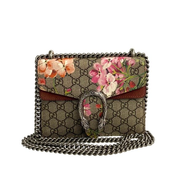 473k1374177 4 Gucci Dionysus GG Supreme Flora Leather 2way Shoulder Bag Brown