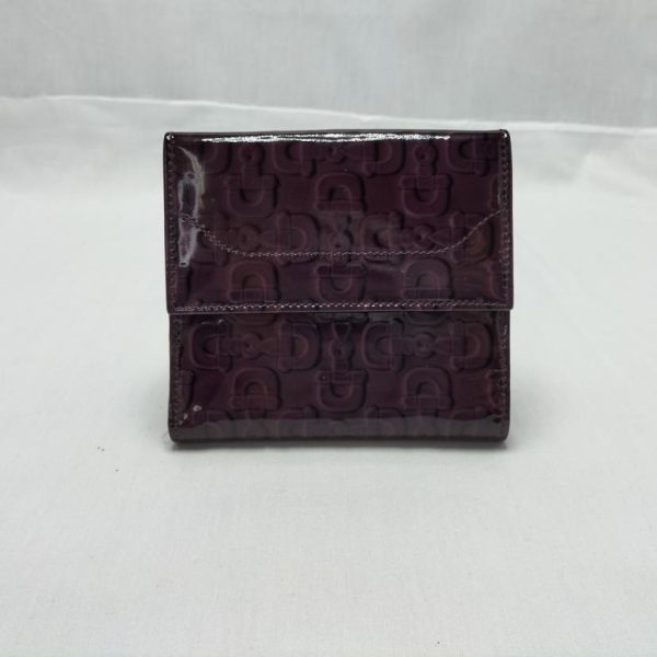 47405 2 Gucci W Hook Jackie Metal Fittings Wallet Purple Gold