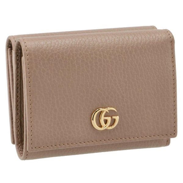 474746cao0g5729 GUCCI Petite Marmont Trifold Wallet Beige