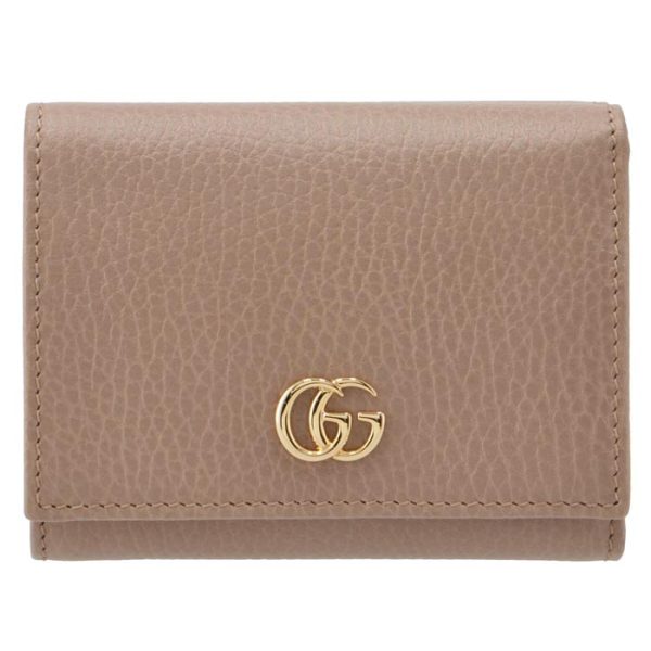 474746cao0g5729 1 GUCCI Petite Marmont Trifold Wallet Beige