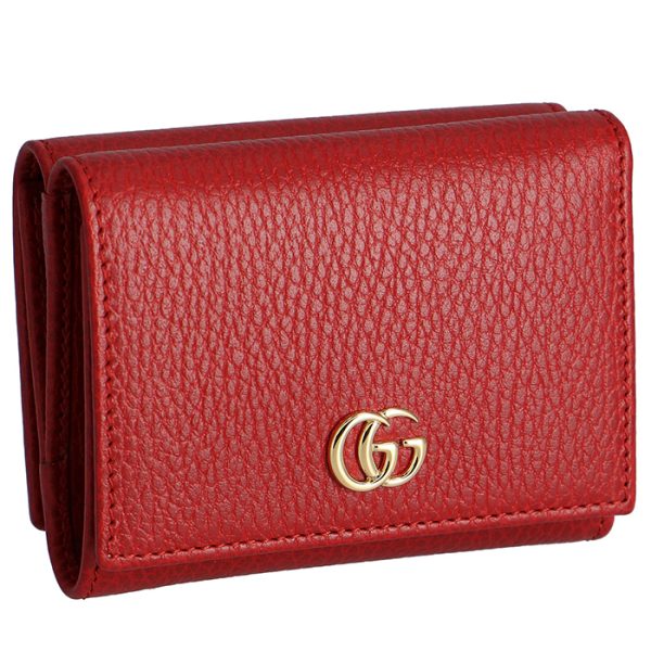 474746cao0g6433 GUCCI Petite Marmont Trifold Wallet Red