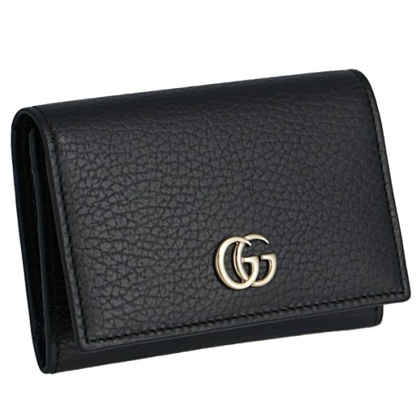 474748cao0g1000 GUCCI Petite Marmont Card Case Black