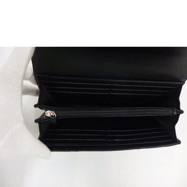 47486 3 Chanel Chevron Fold Wallet Bag Black