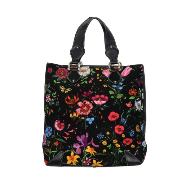 47586 1 GUCCI Flower Print Canvas Tote