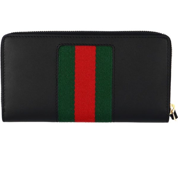 476083cwlsg1060 2 GUCCI Sylvie Buckle Round Wallet Black