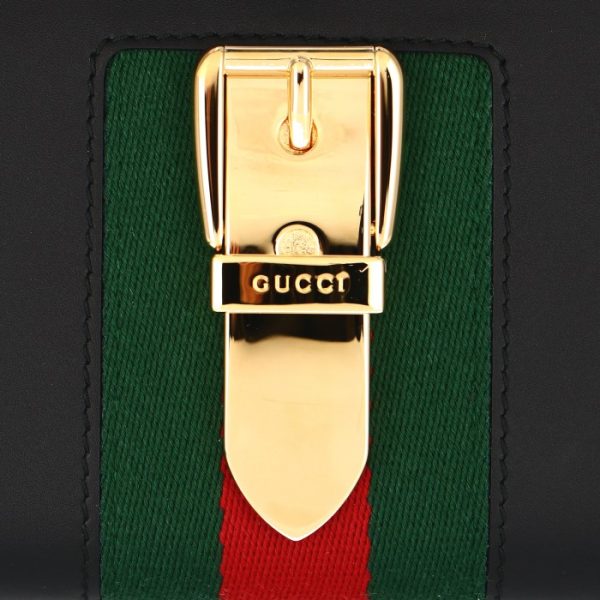 476083cwlsg1060 3 GUCCI Sylvie Buckle Round Wallet Black