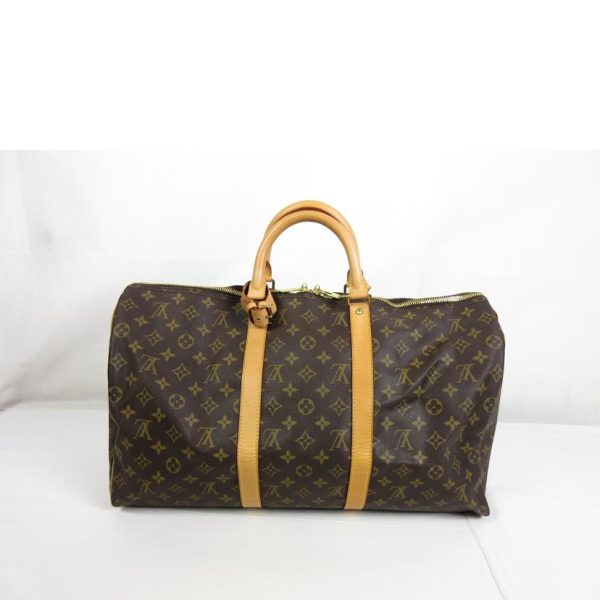 47674 2 Louis Vuitton Keepall 50 Monogram Duffel Bag Brown