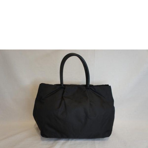 47719 2 Prada Nylon Ribbon Tote Bag Black