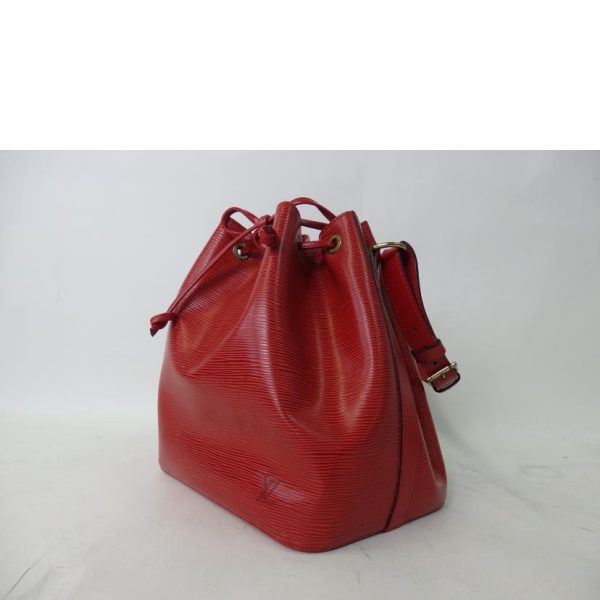 47736 3 Louis Vuitton Petit Noe Epi Bag Red