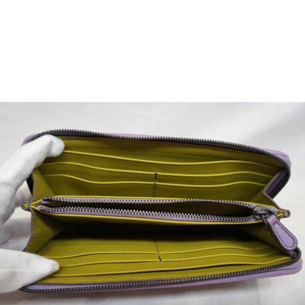 47771 4 Bottega Veneta Intrecciato Round Zipper Wallet Purple