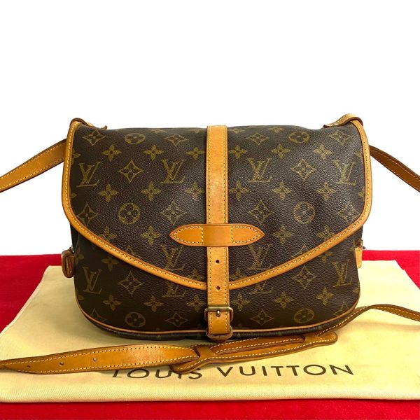 477l242101161 1 Louis Vuitton Vintage Saumur 30 Monogram Leather Shoulder Bag Brown