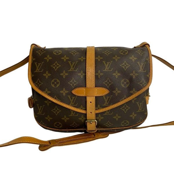 477l242101161 3 Louis Vuitton Vintage Saumur 30 Monogram Leather Shoulder Bag Brown