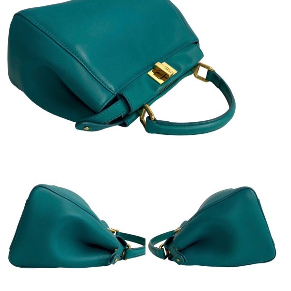 479l242291673 7 Fendi Peekaboo Mini Leather 2way Shoulder Bag Green