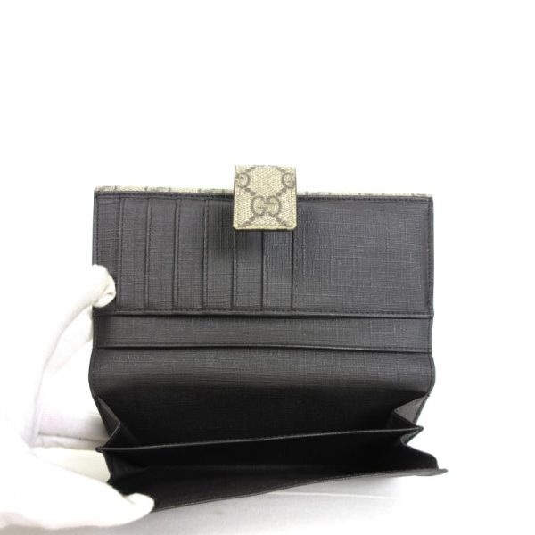 48039 4 Gucci GG Supreme Leather W Hook Wallet Black