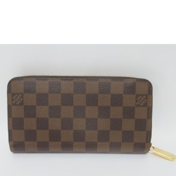 48071 2 Louis Vuitton Zippy Wallet Damier Ebene Wallet Brown