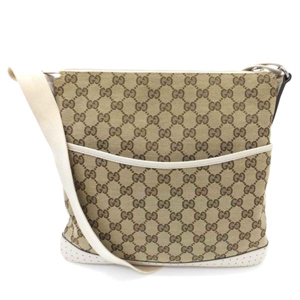 48092 1 Gucci GG Canvas x Punching Leather Shoulder Bag