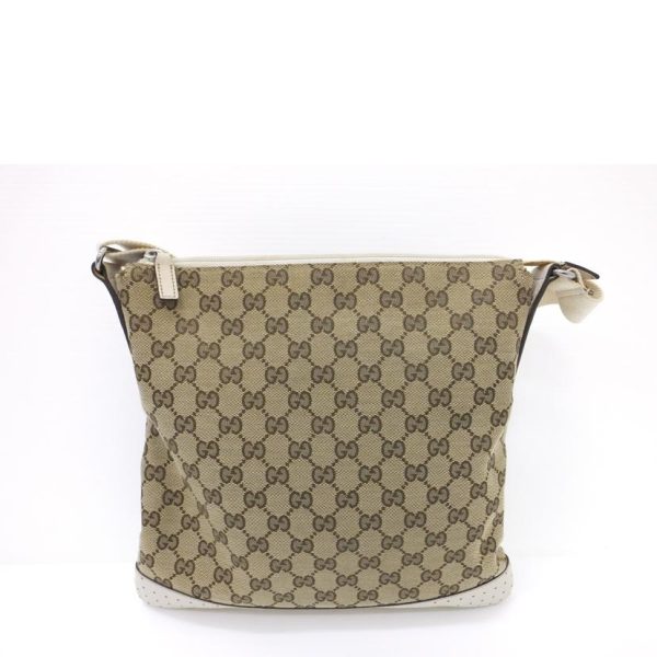 48092 2 Gucci GG Canvas x Punching Leather Shoulder Bag