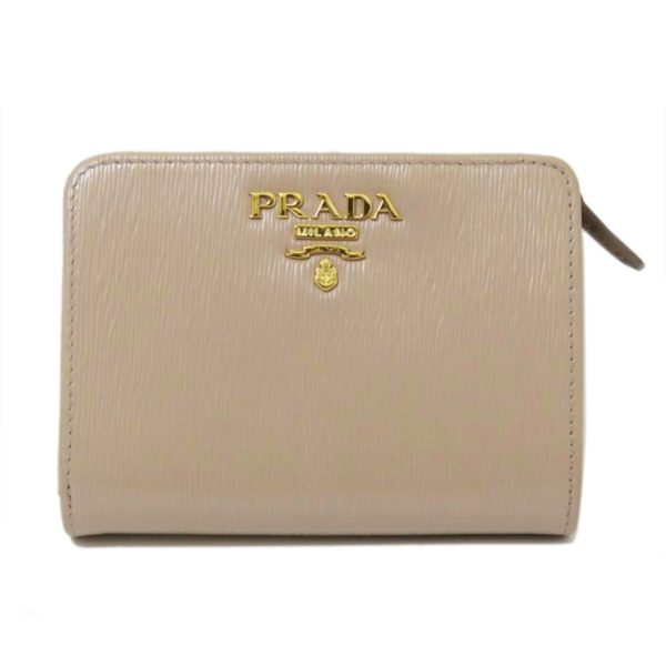 48093 1 PRADA Prada Vitello Move Compact Leather Wallet Black