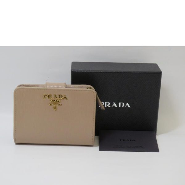 48093 5 PRADA Prada Vitello Move Compact Leather Wallet Black