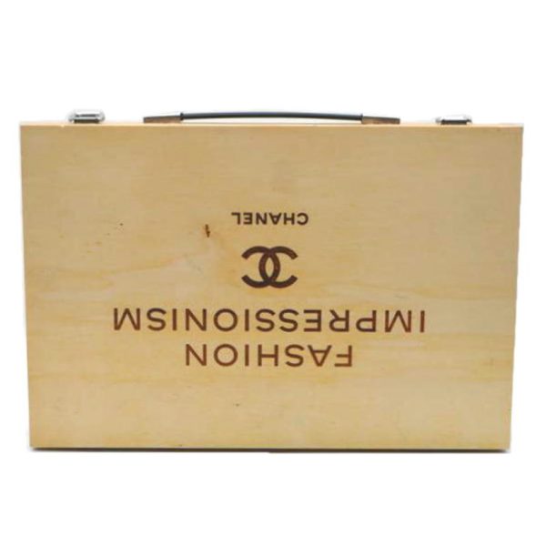 48103 1 Chanel Logo Wood Attache Case