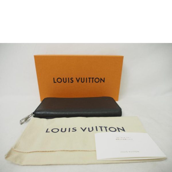 48113 9 Louis Vuitton Zippy Wallet Vertical Taiga Noir