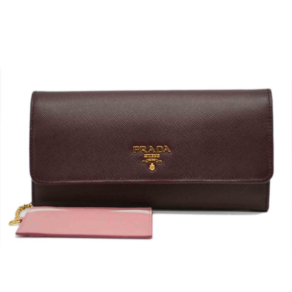 48143 1 Prada Saffiano Multi Zip Leather Long Wallet Granato