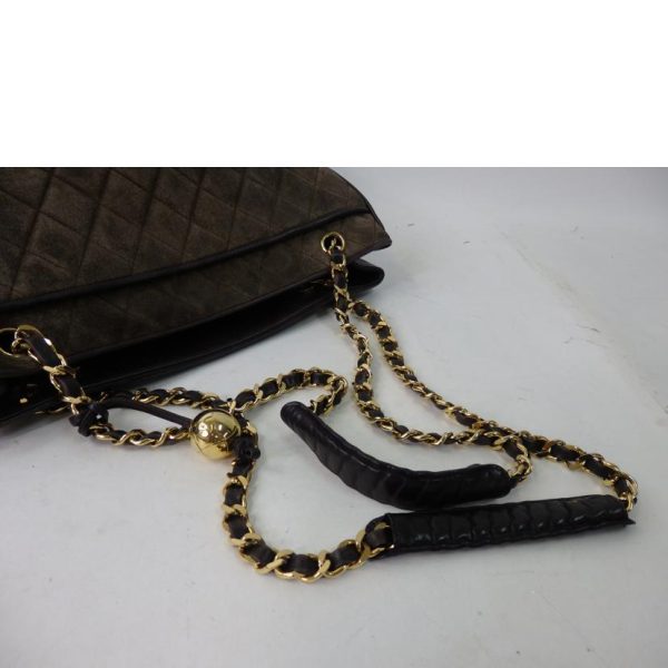 48165 4 Chanel Suede Chain Shoulder Bag Brown