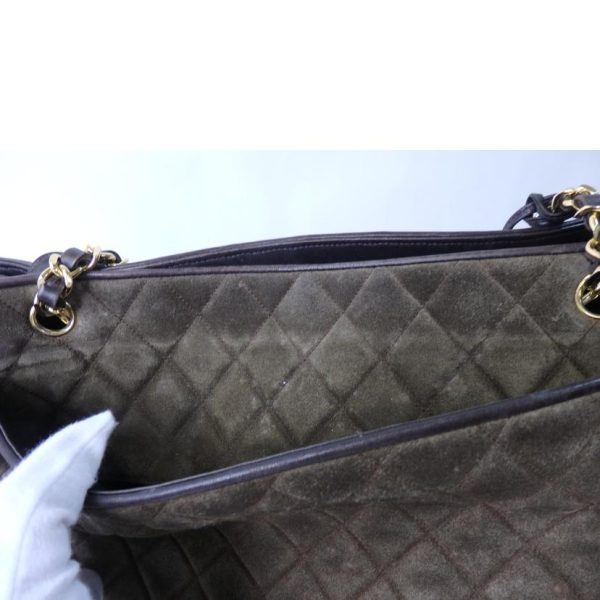 48165 8 Chanel Suede Chain Shoulder Bag Brown