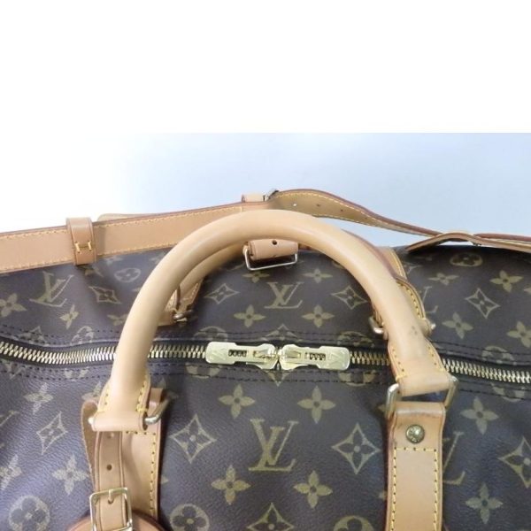 48184 7 Louis Vuitton Keepall Bandouliere 55 Monogram Bag Brown