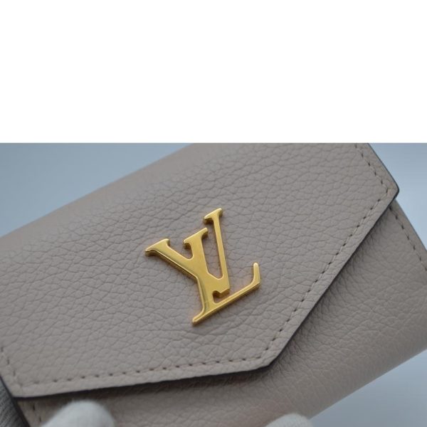 48224 8 Louis Vuitton Portefeuille Lock Mini Wallet Taurillon Leather Greige