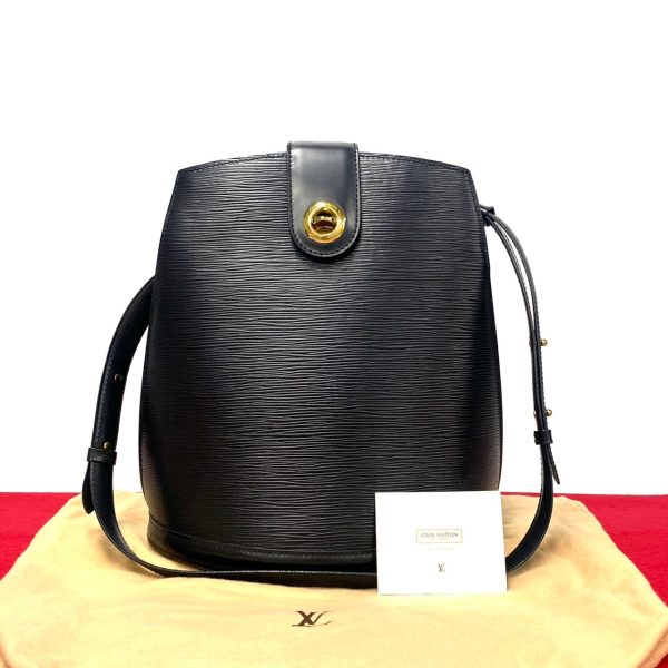 483l242417487 1 Louis Vuitton Cluny Turnlock Epi Leather Shoulder Crossbody Bag Black