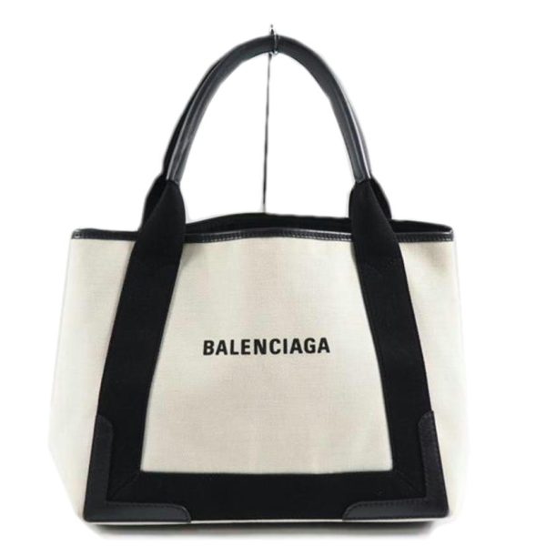 48404 1 Balenciaga Navy Cabas S Tote Bag White x Black