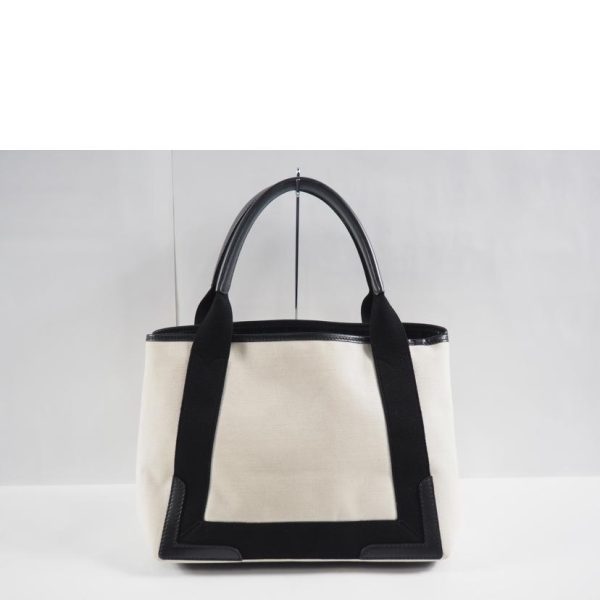 48404 2 Balenciaga Navy Cabas S Tote Bag White x Black